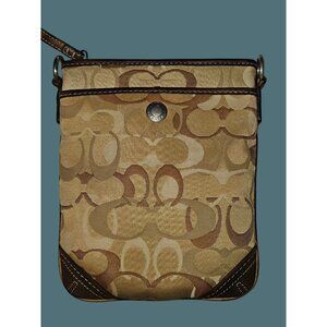 Coach Y2K Preppy Signature Swing Pack Crossbody Bag- Canvas/Suede/Leather